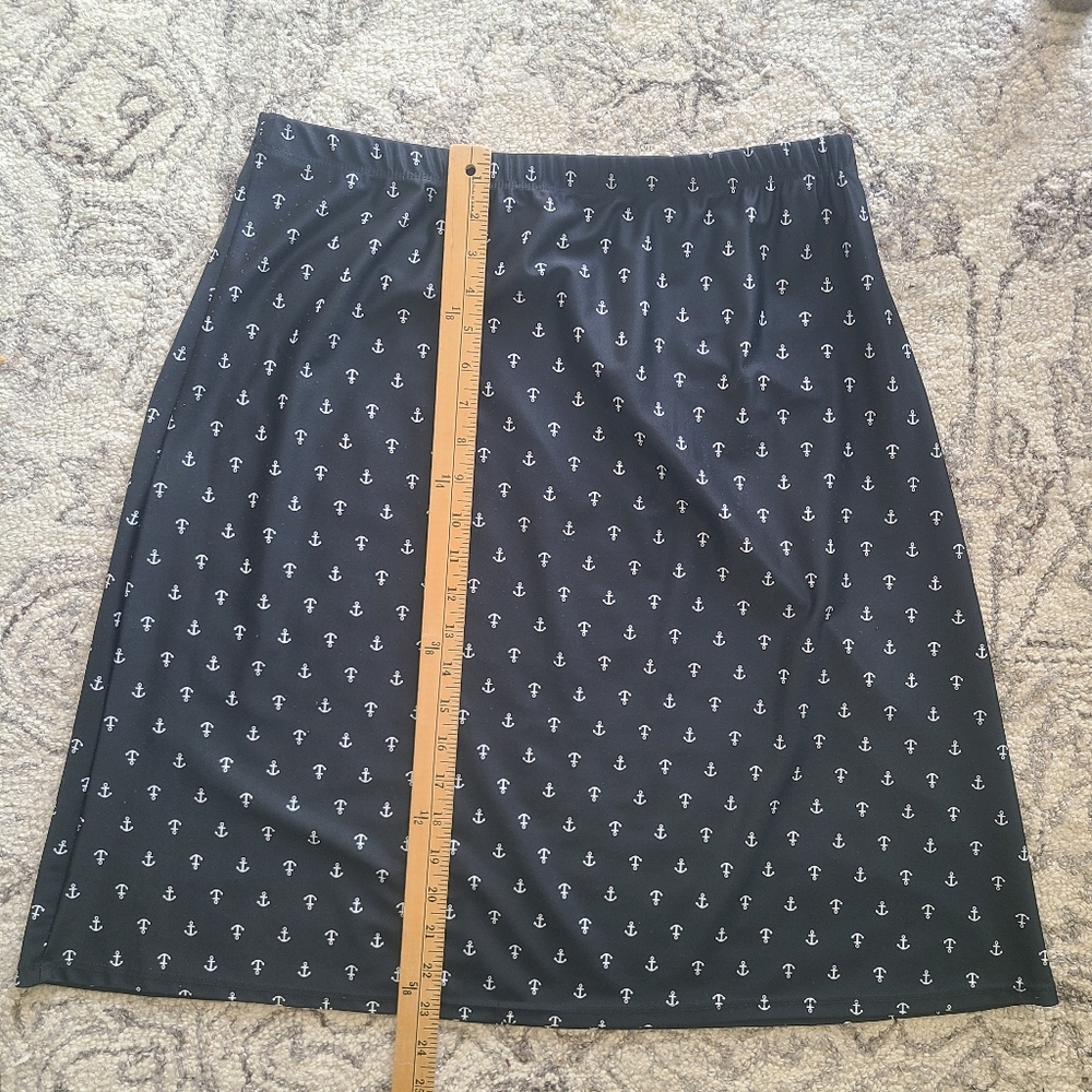 Athletic Sports Modest Skirt a-line Flexible black with anchors - Picture 5 of 7